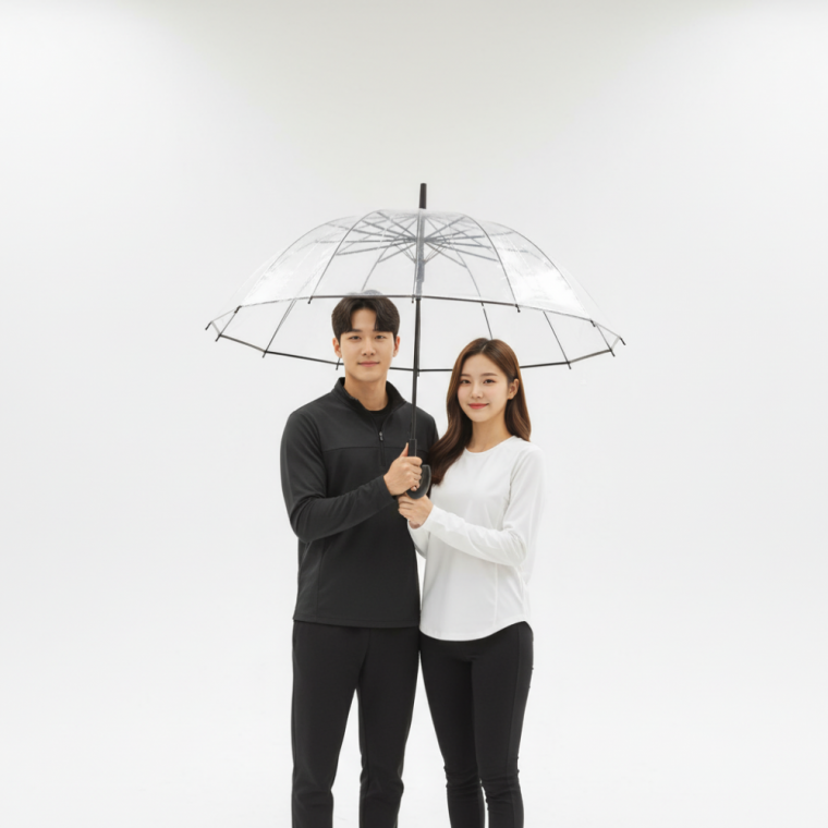 튼튼한 16살대 투명 장우산 대형 골프우산 원터치 자동 비닐우산
