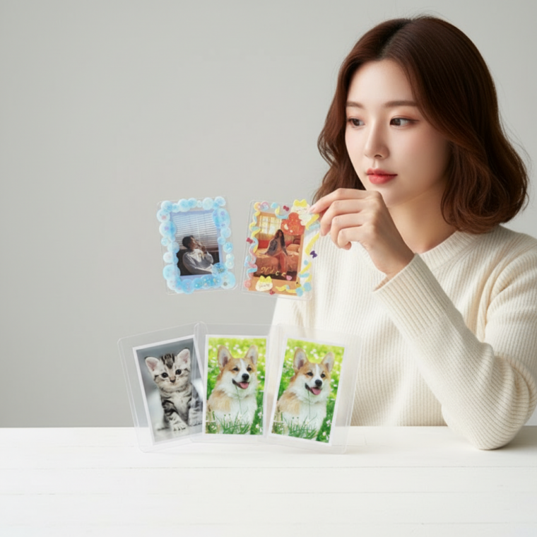 포토카드 보호 케이스 투명 하드 슬리브 폴꾸 바인더 25개입