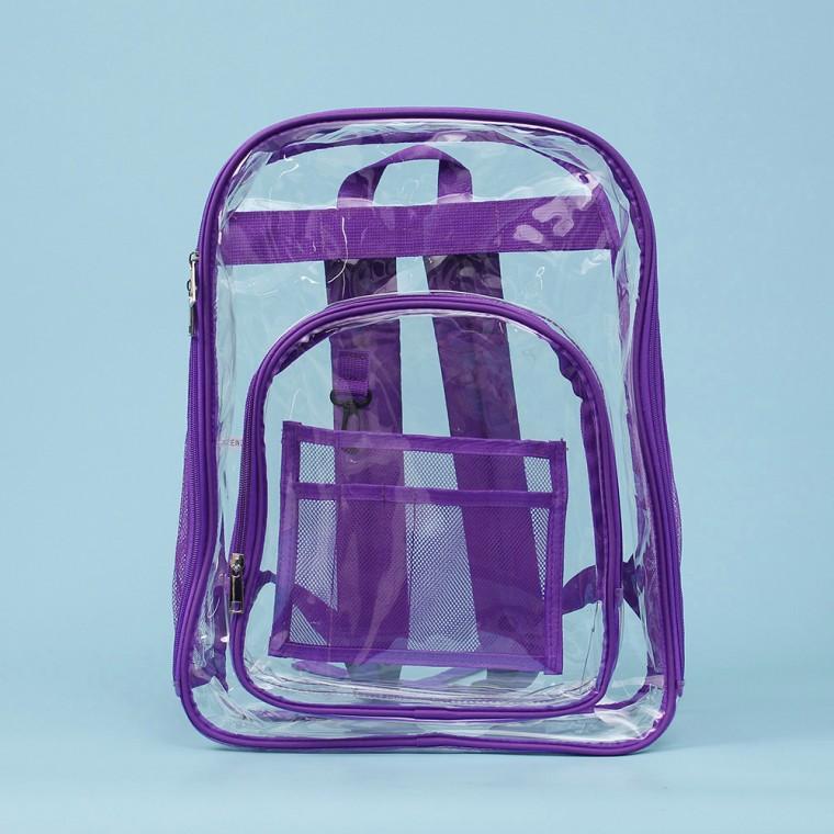 클리어 투명 백팩(퍼플) 방수 물놀이가방