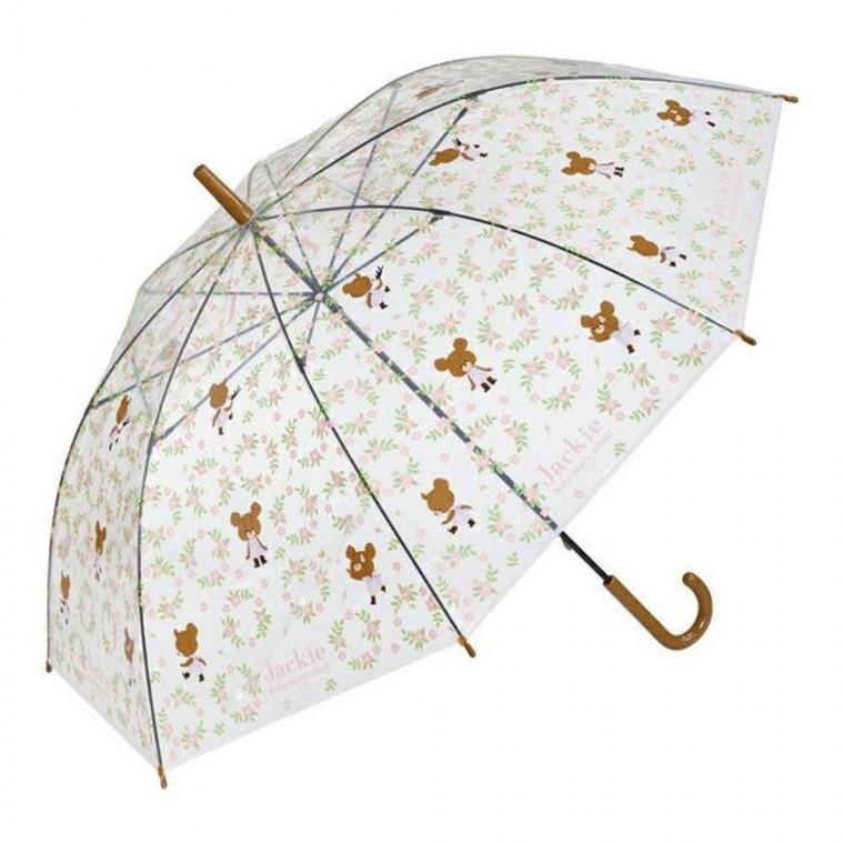 꼬마곰 재키 투명 장우산 60cm 1P 캐릭터 우산 초등 성인 장마 큰우산