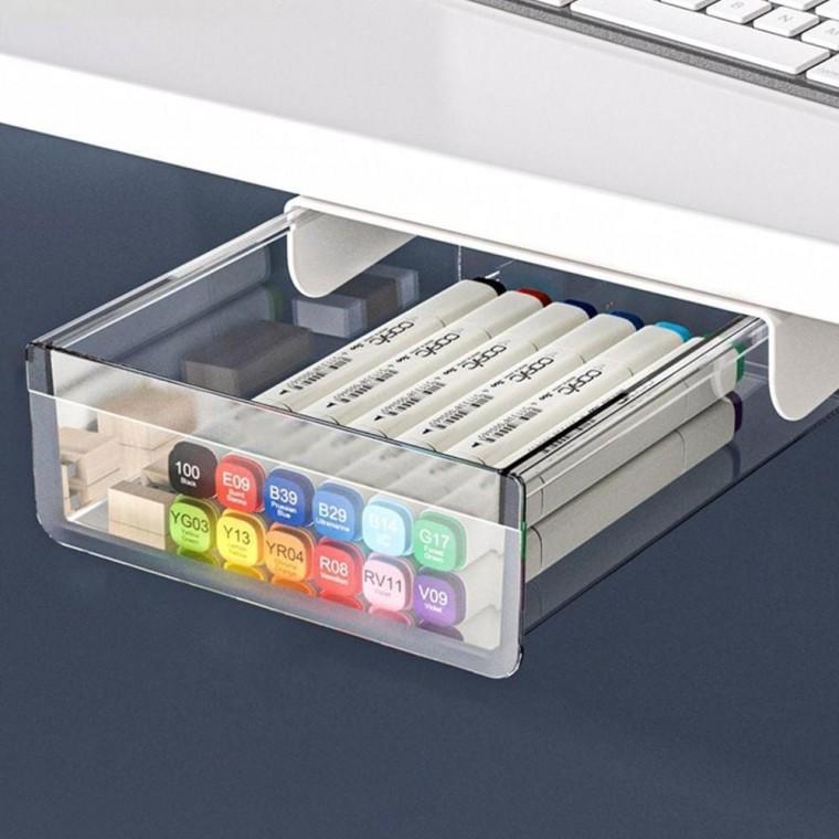 책상 하단 서랍 부착식 언더 정리함 데스크 틈새 수납