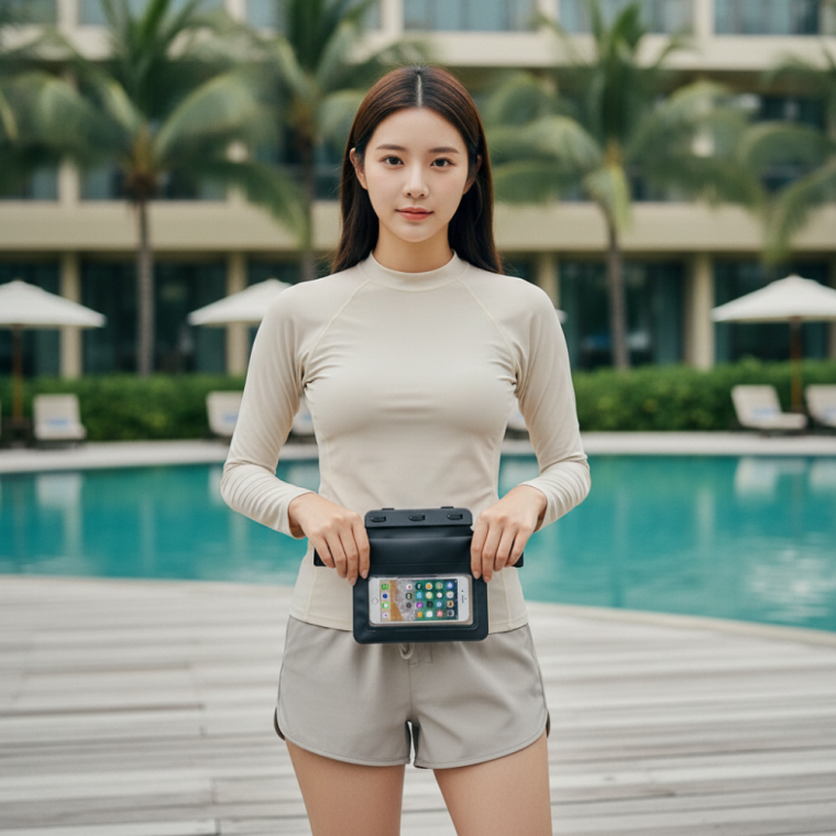 휴대폰 침수방지 파우치 워터파크 물놀이용 폰케이스 여행용 수납 클러치백