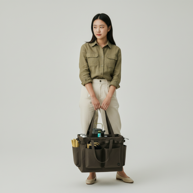 캠핑 수납함 폴딩 멀티백 공구함 식기 정리 가방 블랙 대용량