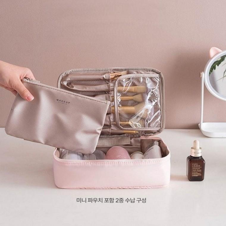 대용량 휴대 여행용 메이크업 정리 수납가방 파우치