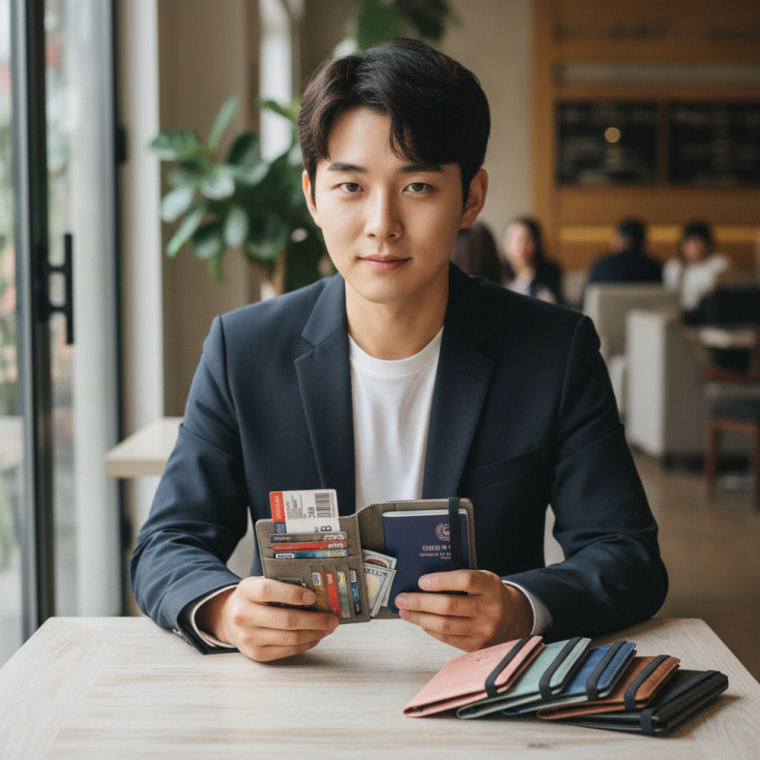 RFID 차단 보안 여권지갑 신형 여권케이스 카드 수납 홀더 812101