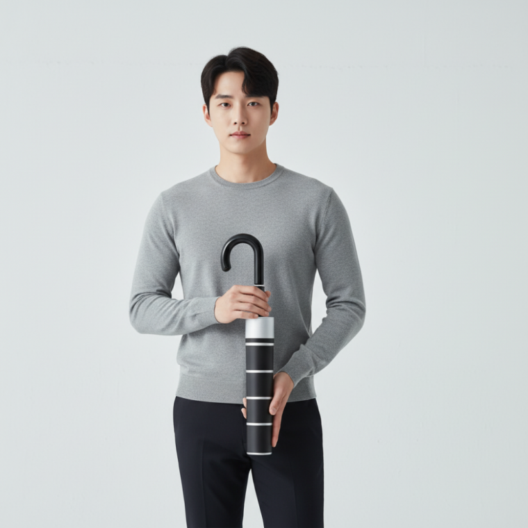 장우산 물방울 방지 자바라 커버 차량용 빗물받이 수납 케이스 67cm