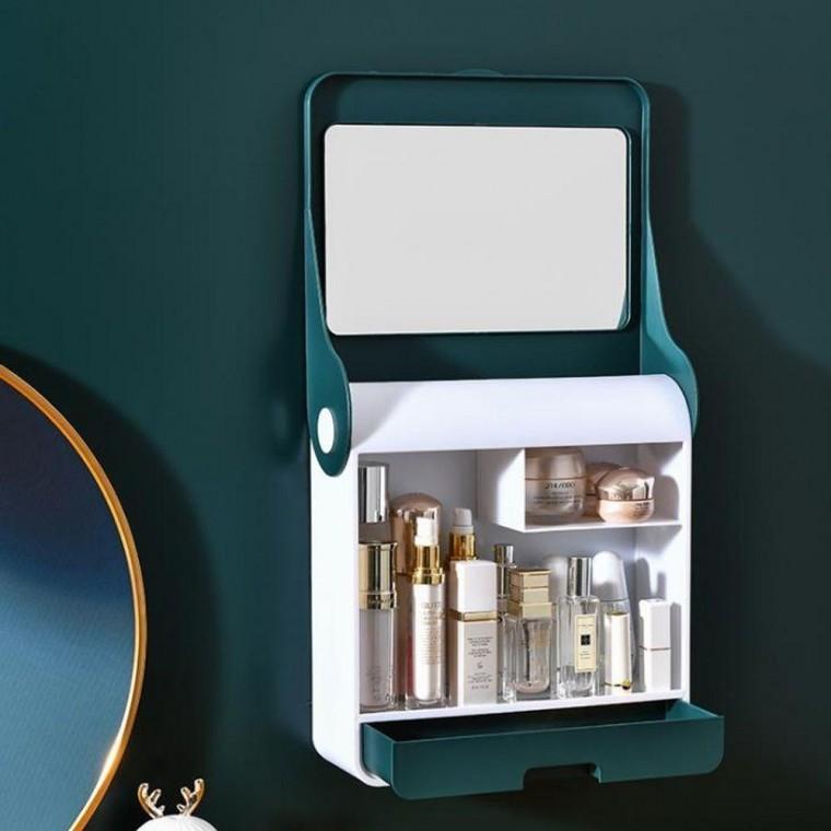 벽걸이 화장실 거울 수납함 메이크업 박스 정리대 다용도 정리함 다기능 화장대 욕실