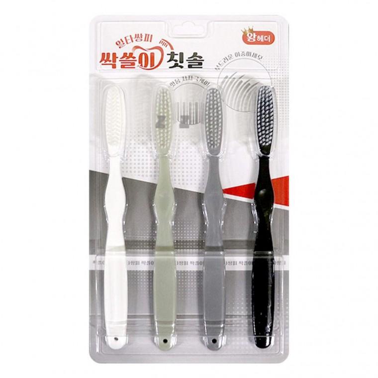 플라그 제거 칫솔 세면도구 미세모 4P 칫솔 양치 이빨