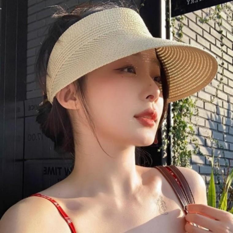 여성 여름 라탄 와이드 챙 모자 데일리 밀짚 썬캡