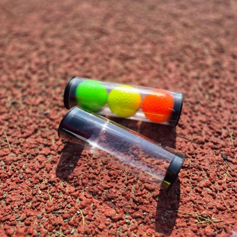 3구 골프공 플라스틱 원통 케이스