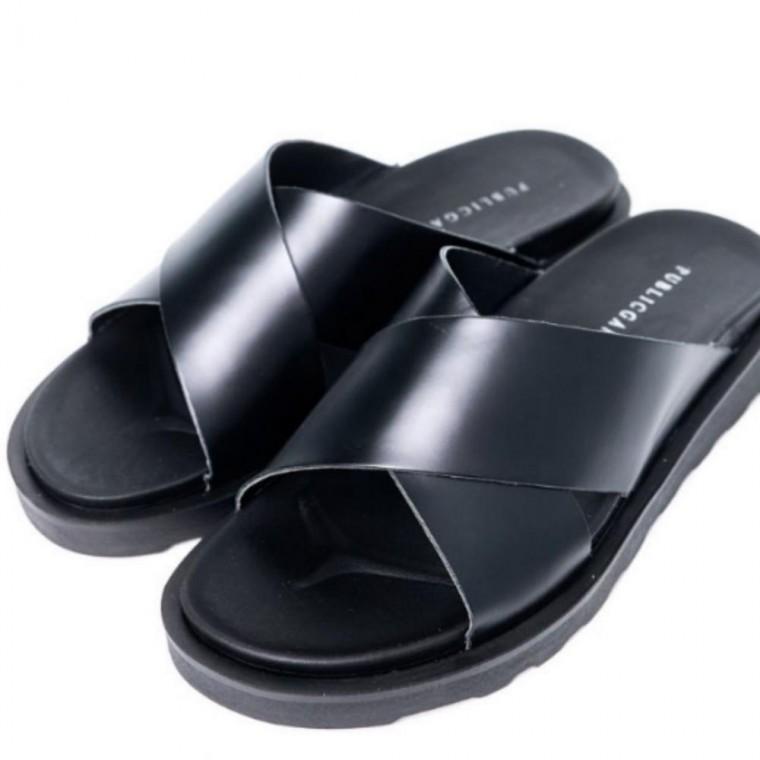남성 쿠션 패션 4cm 스트랩 신발 굽 이중창 슬리퍼