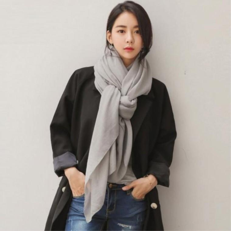 봄 가을 겨울 무지 롱 스카프 여성 여자 엄마 할머니