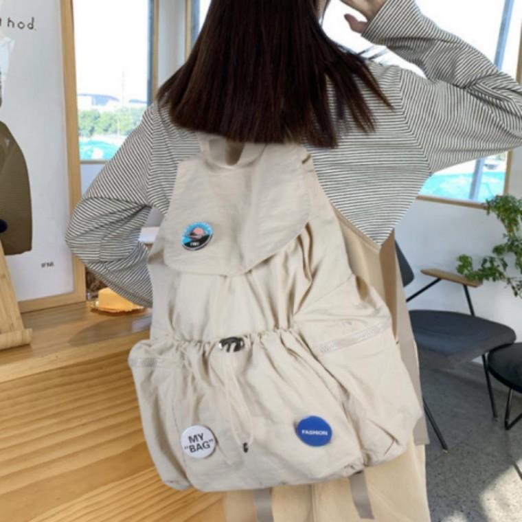 캐주얼 스트링 플랩 백팩 여행용 데일리 가방