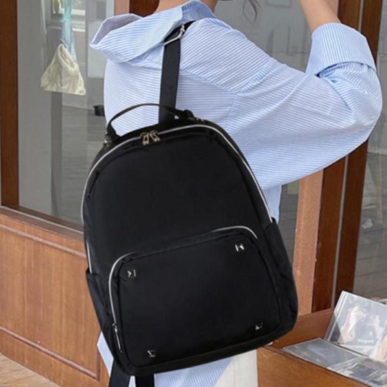 여성 포인트 백팩 캐주얼 여행 데일리 가방