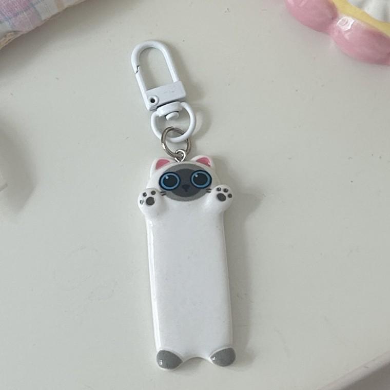 미니 고양이키링 가방 열쇠고리 블랙 1P
