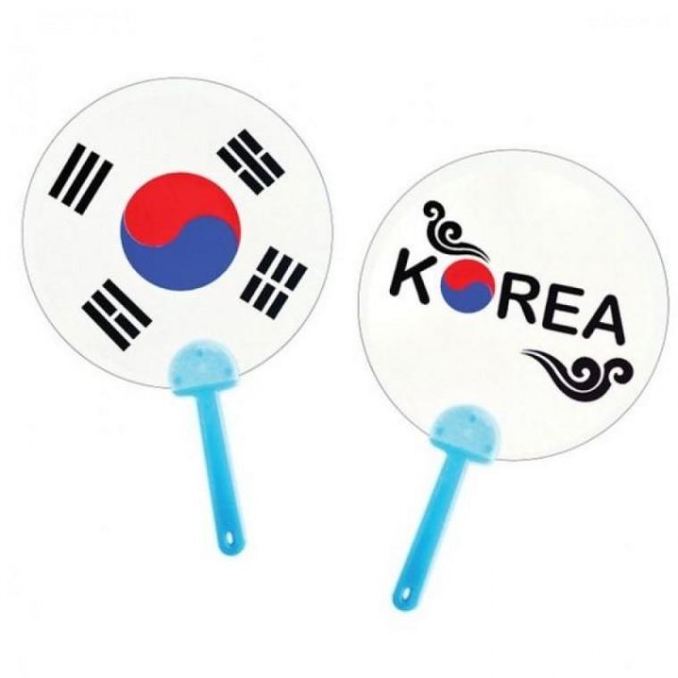 세트 태극기 원형 부채 X10개 DIY 만들기 꾸미기 여름