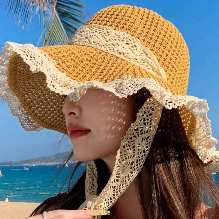 여름 통기성 데일리 모자 레이스 디자인 캐주얼