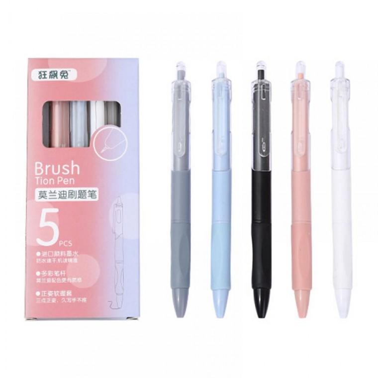 0.5mm 브러쉬펜 부드러운 볼펜 세트 5PCS DD-13100