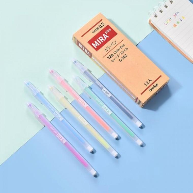 예쁜 필기 중성 컬러 볼펜 12색 세트 0.5mm DD-12210