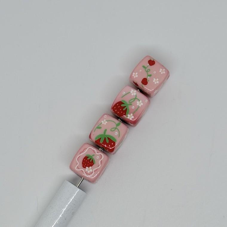 B154 볼펜꾸미기 볼꾸 동대문 꾸미기 DIY 파츠 큐브 딸기 스트로베리 과일