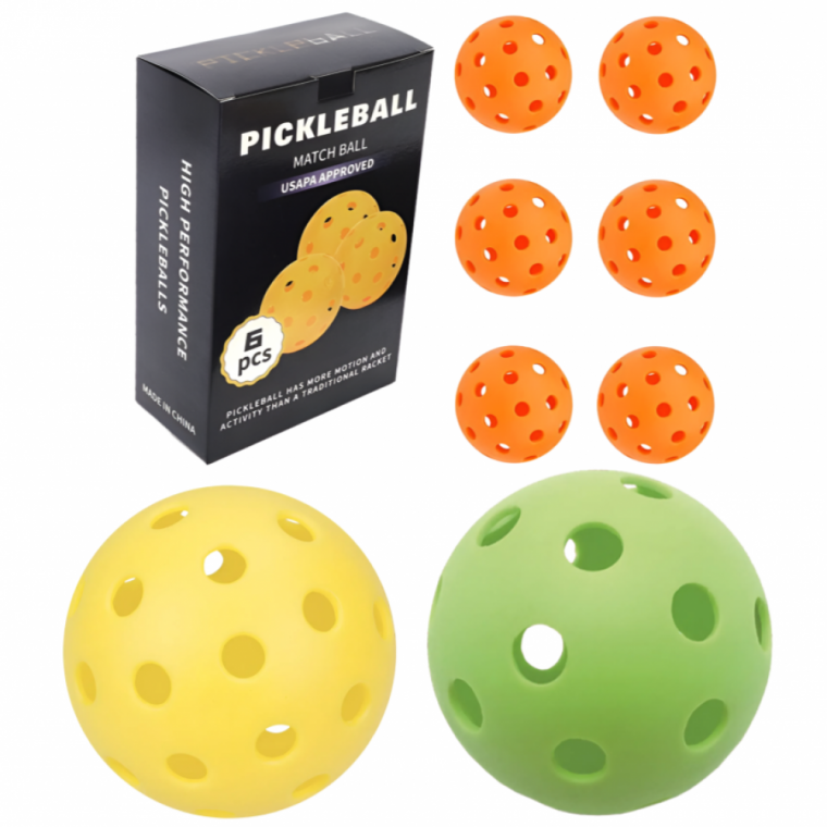 로하아일랜드 피클볼공 6개 세트 2 야외 코트 40홀 실내 실외 패들 라켓 네트 휴대용 체육관 도매
