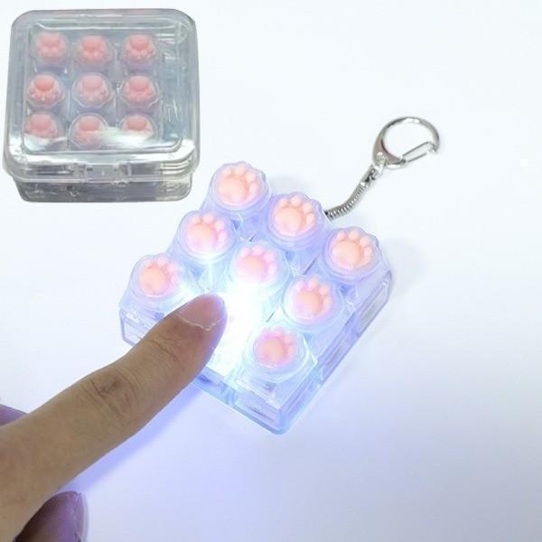 LED 불빛 고양이발 9구 냥발 키캡키링 딸깍이 손장난감 키보드 클리커 피젯 키홀더 폰키링 어린이날선물