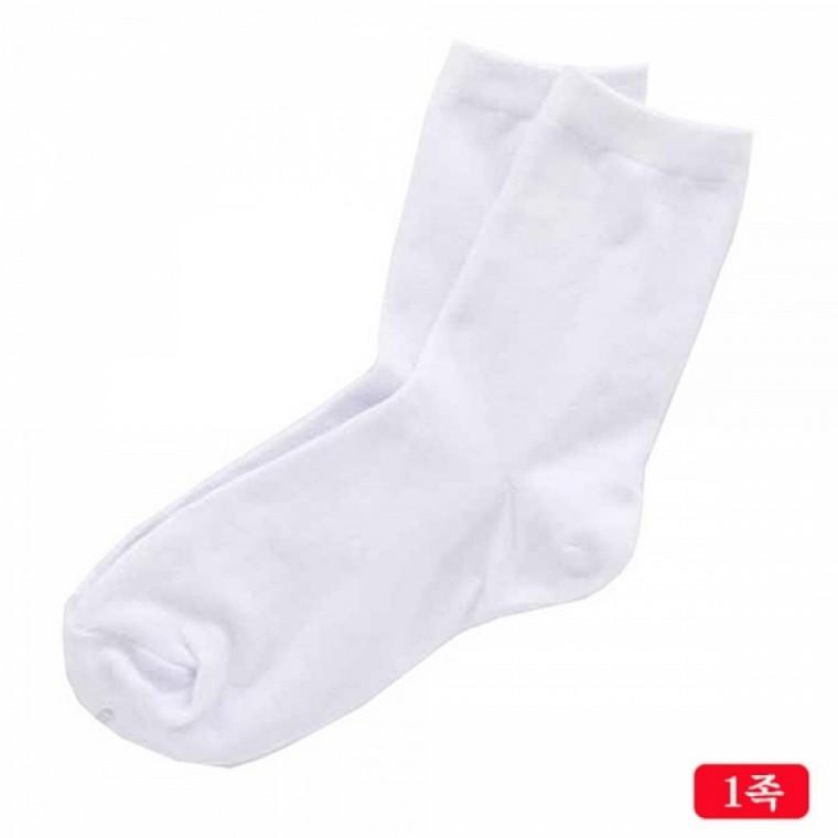 여성용 민무늬 무지양말 흰색1족