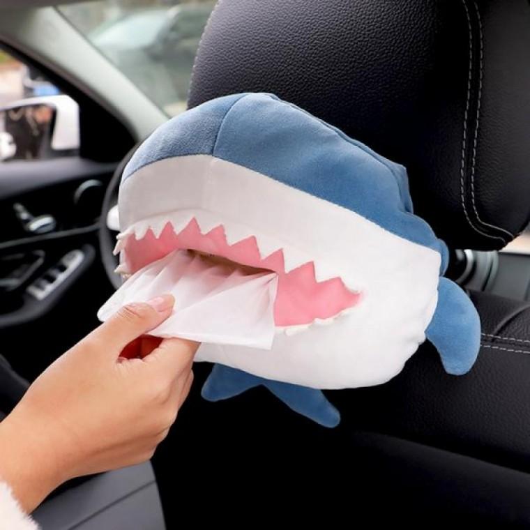 차량용 자동차 귀여운 인형 티슈케이스 강아지 상어인형 차박 휴지 M11321