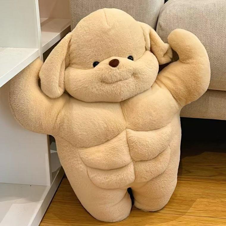 [당일출고]머슬 강아지 인형 근육 복근 귀여운 바디필로우 오운완 헬스 쿠션 집들이 신학기 생일 친구 커플