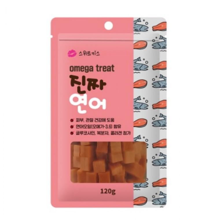 스위트키스 애견간식 진짜 연어 120g 강아지 간식 반려견간식