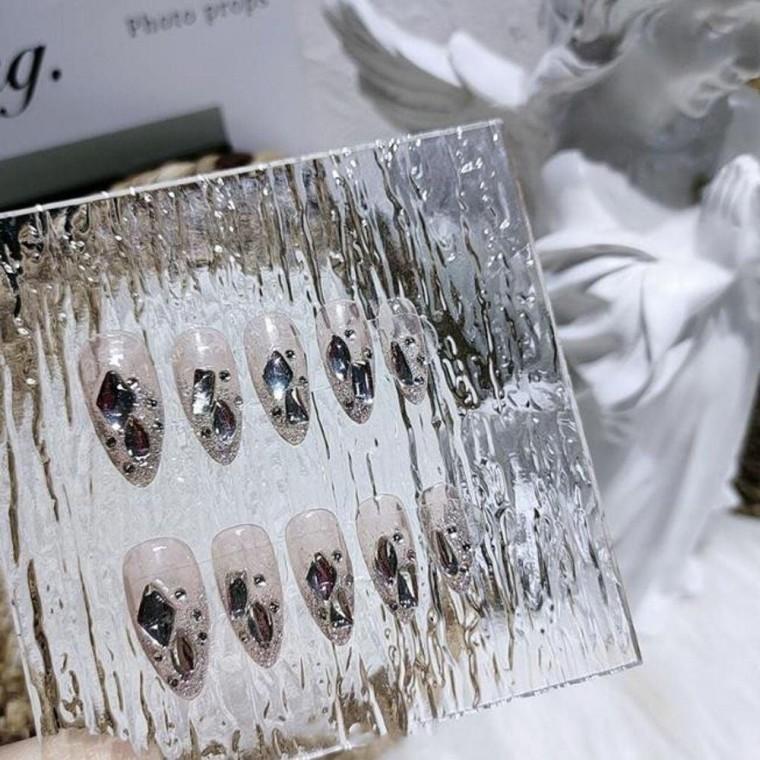 다이아 셀프네일 아트 세트 24 pcs 웨딩 젤 디자인 붙이는 스티커 젤네일팁 재료