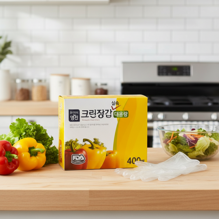 식품용 일회용 위생장갑 엠보싱 조리장갑 400매 대용량 실속형