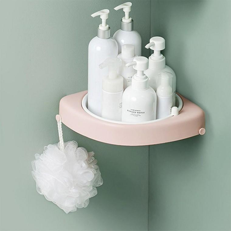 모던 심플 회전 욕실 코너 선반 1+1