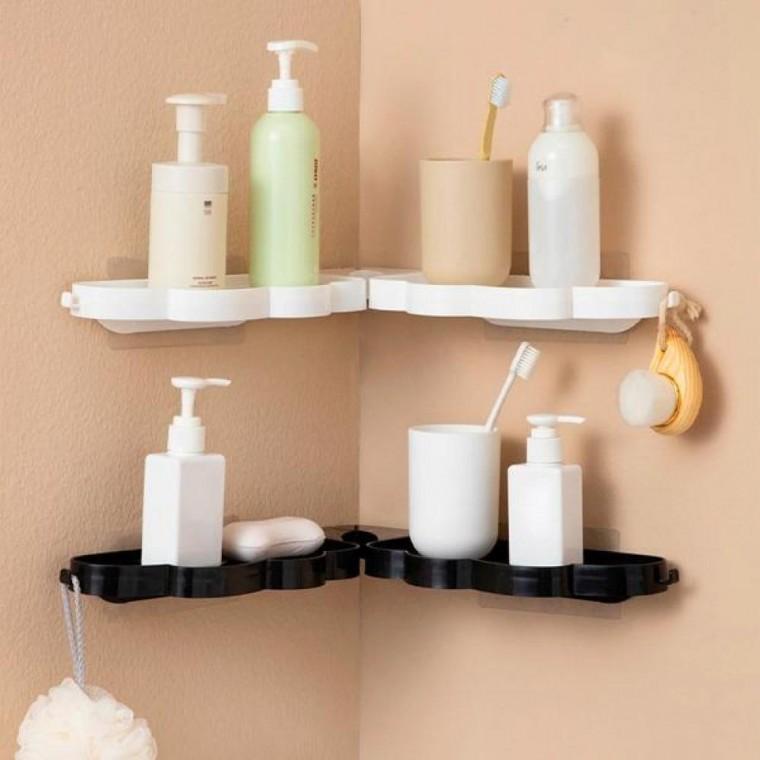 천사 날개 무타공 벽 접착식 욕실 선반 1+1