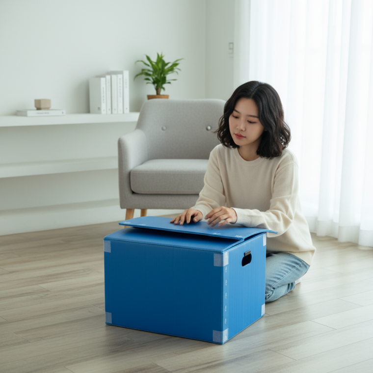 접이식 이사박스 소형 다용도 수납함 플라스틱 정리박스