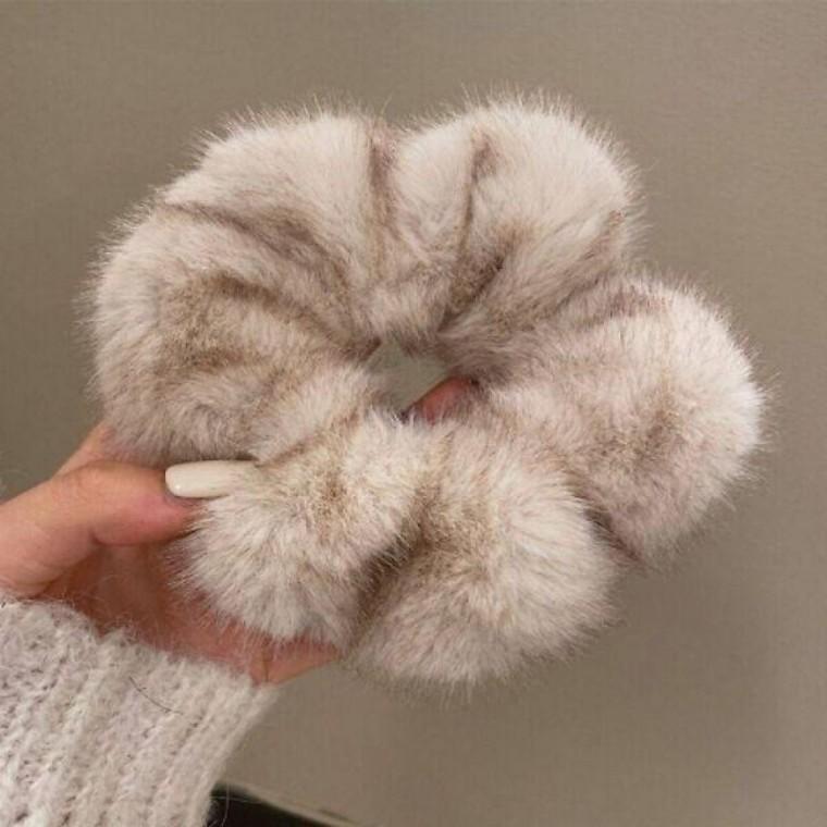 밍크퍼 머리끈