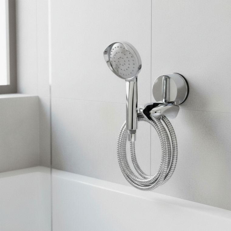 뒤집힘방지 뿔샤워기 스텐메탈호스 1.5m 세트 욕실 교체용