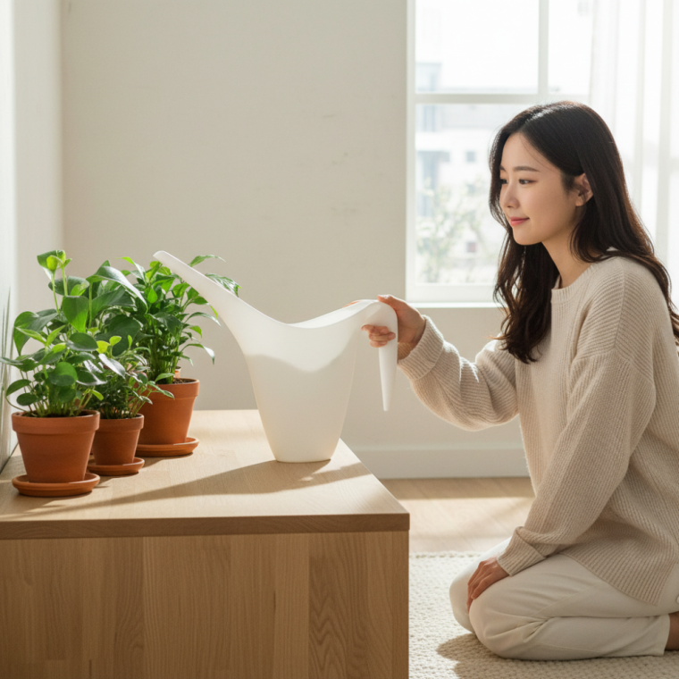 인테리어 가드닝 물뿌리개 1L 화분 물주기 원예용 물통