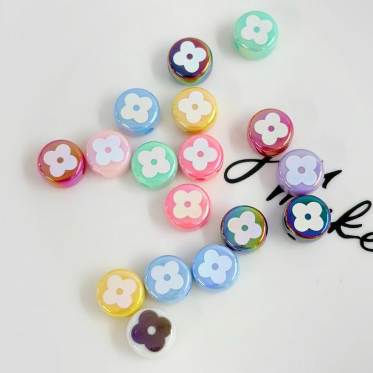 비즈 공예 DIY 볼꾸 키링 만들기 플라워 파츠 10개입
