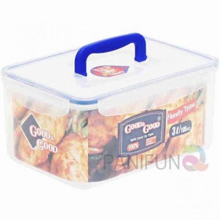 냉장고정리용기 3L 프라스틱반찬통 핸들 김치용기 냉장고보관용기 밀폐용기 김치통