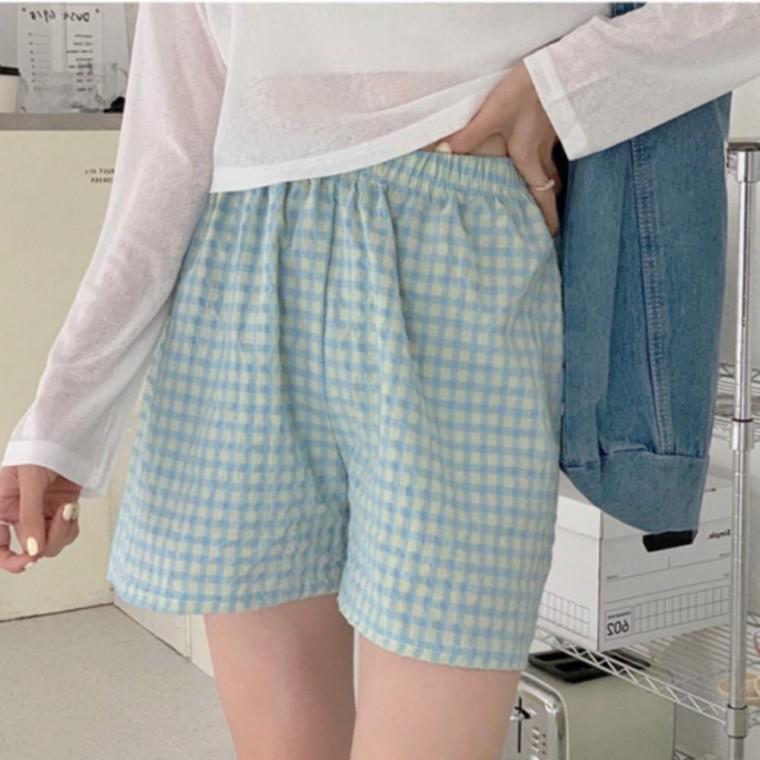 여성 파자마 반바지 잠옷 홈웨어 라운지 밴딩 팬츠