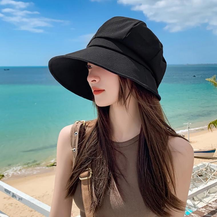 여성 햇빛 차단 와이드챙 호박 챙 와이어 버킷햇 모자