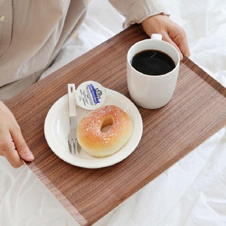 원목 사각 쟁반 월넛 대형 1P 우드 트레이 플레이트 카페 식당 홈카페