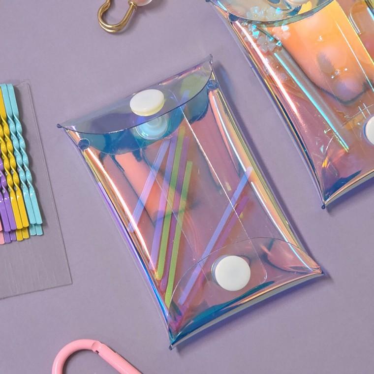 홀로그램 PVC 카라비너 가방 5.5x8.5