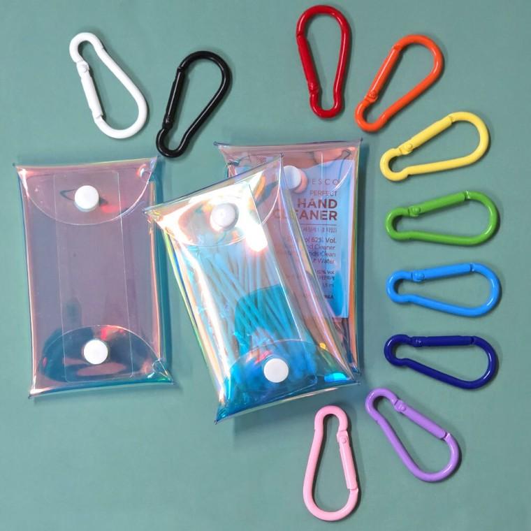 홀로그램 PVC 카라비너 가방 7x12