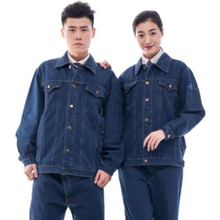 데님 안전 작업복 세트 용접 근무복 남성용 청작업복 겨울 정비복 유니폼 빅사이즈 여성
