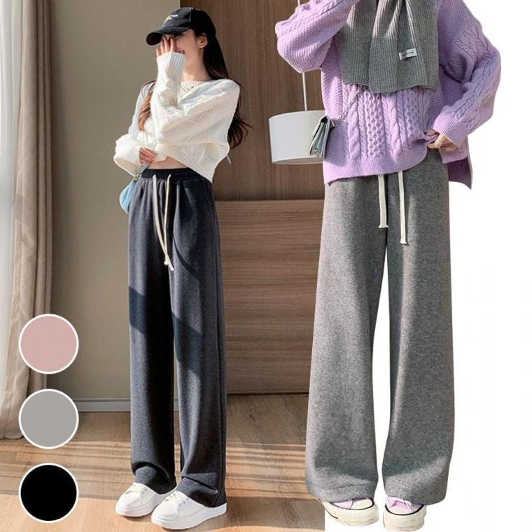 여자 추리닝 바지 일자 와이드 밴딩 간절기 팬츠 트레이닝 여성 트레이닝팬츠 세미와