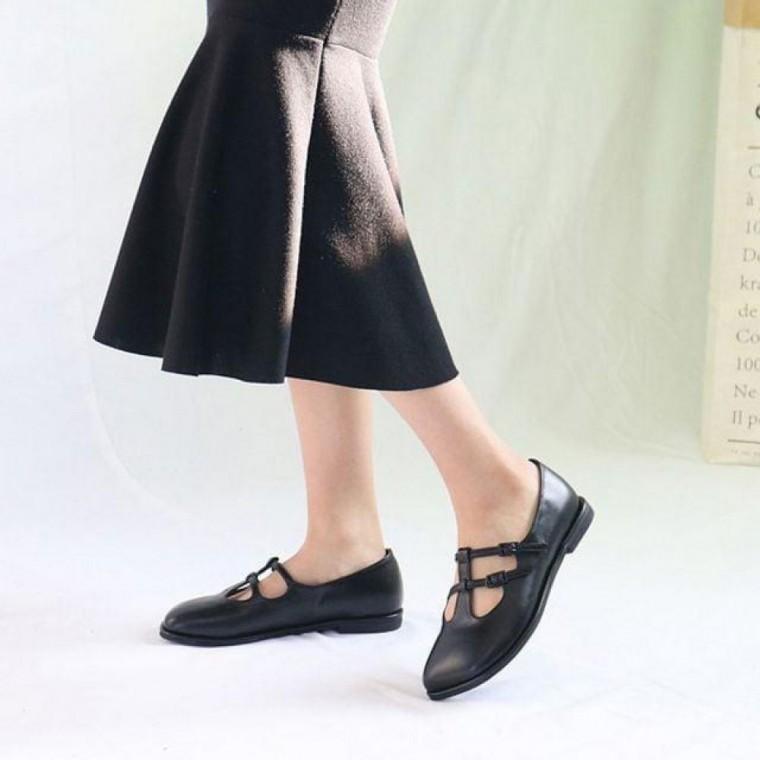 여성 귀여운 스트랩 메리제인슈즈 플랫구두