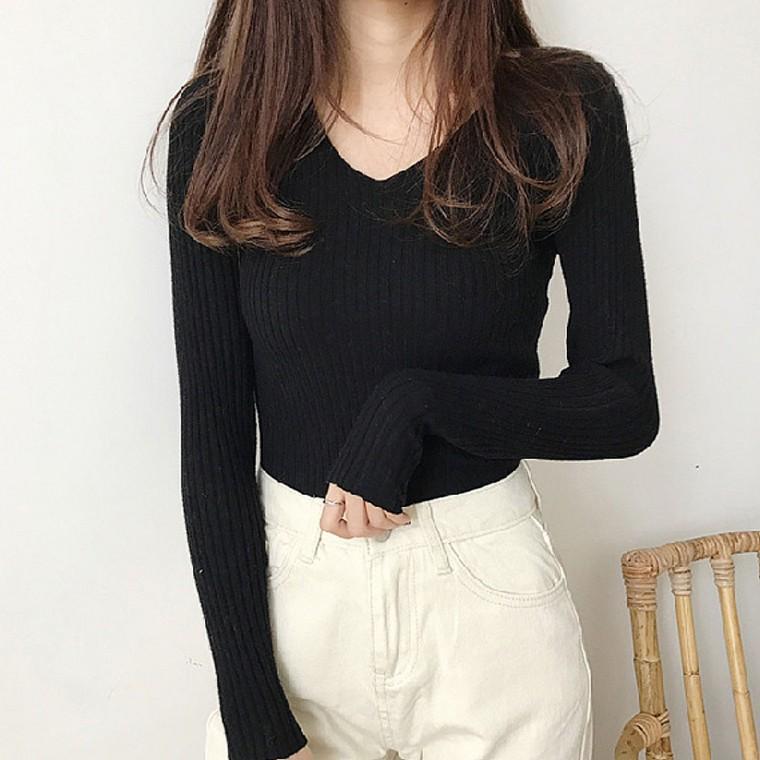 여름 여성 퍼프 레이스 브이넥 블라우스