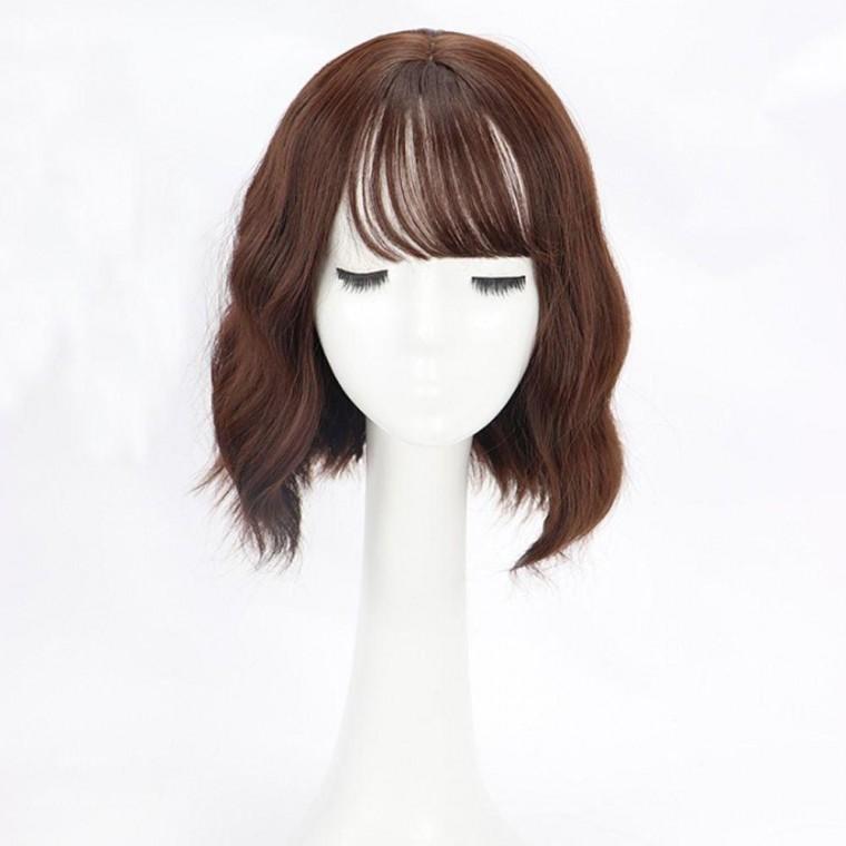 여성용 단발 웨이브 미디움 통가발 패션 헤어 스타일 자연 스러운 긴머리가발 웨이브가발